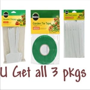 Miracle Gro Markers Labels Tape Lot Bundle Reusable T- Mini Plant Garden Tie